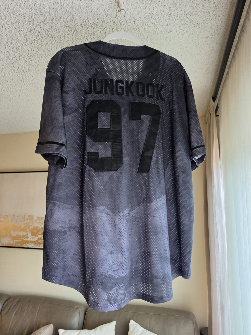 BTS Official Jungkook JerseyMesh Button UpSize XL/XXL  Brand NEW US Version